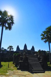 Private Angkor Wat Sunset Tour Guided Tour entering Angkor Wat