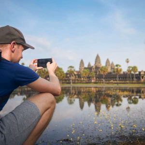 Explore the ancient walled city of Angkor Thom