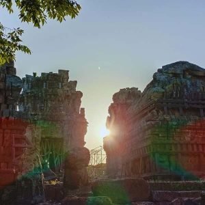 Watch the sunset from Phnom Krom temple.