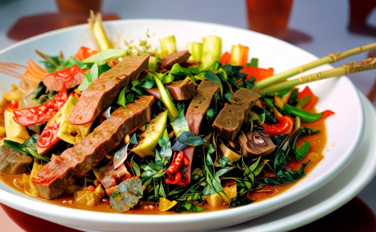 Char Kroeung Sach Ko (ឆាគ្រឿងសាច់គោ), Stir-fried Lemongrass Beef,