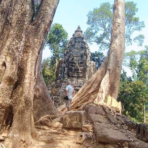 Victory Gate stands tall on the Angkor Wat Small Circuit Tour, guarding the secrets of Angkor Thom