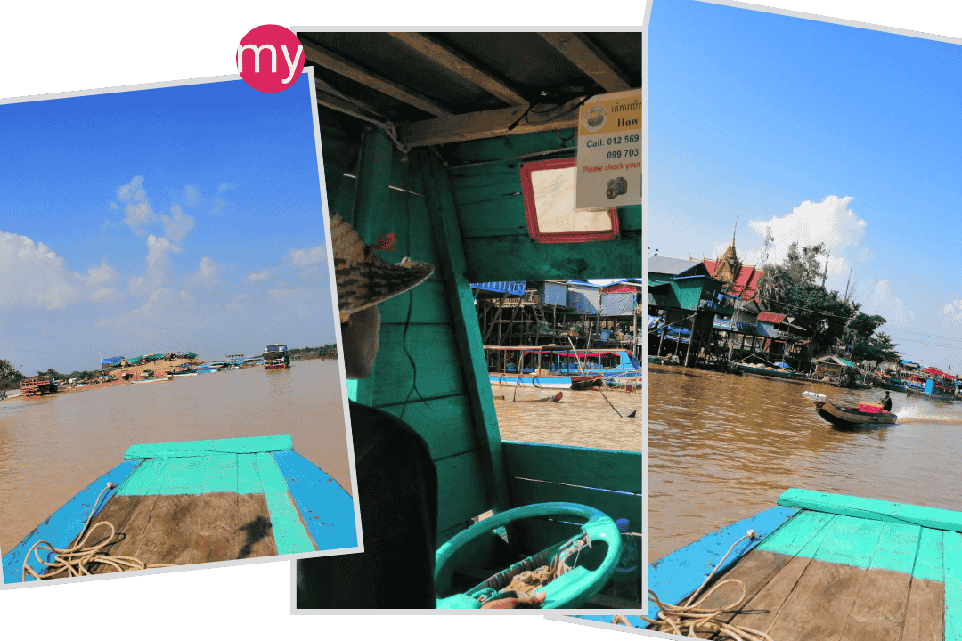 By month and climate scenario, what are the expected water levels and on‑the‑ground conditions for Siem Reap’s floating villages, and when do they stop looking like “floating villages” altogether