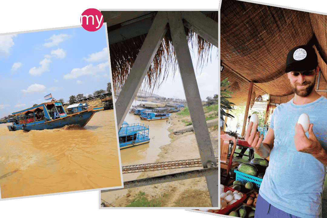 How many tourists visit each Siem Reap floating village by season (Chong Kneas, Kampong Phluk, Kampong Khleang, Mechrey)