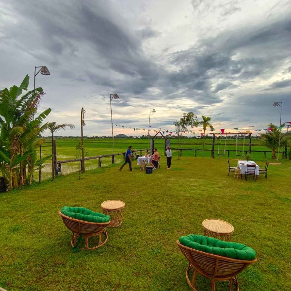 Baitang Siem Reap with sunset views over the rice fields, local snacks, 1 coconut, and 1 beer included